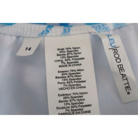 Bleu Rod Beatie Sz 14 Sun Day Fun Day Tie Front Cap Sleeve Crop Tankini Top - Picture 5 of 9